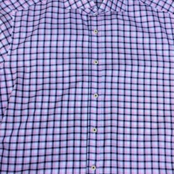 Stenstroms slimline  grey & pink checkered 2 fold cotton dress shirt Sz 16.5/42 - Picture 11 of 11